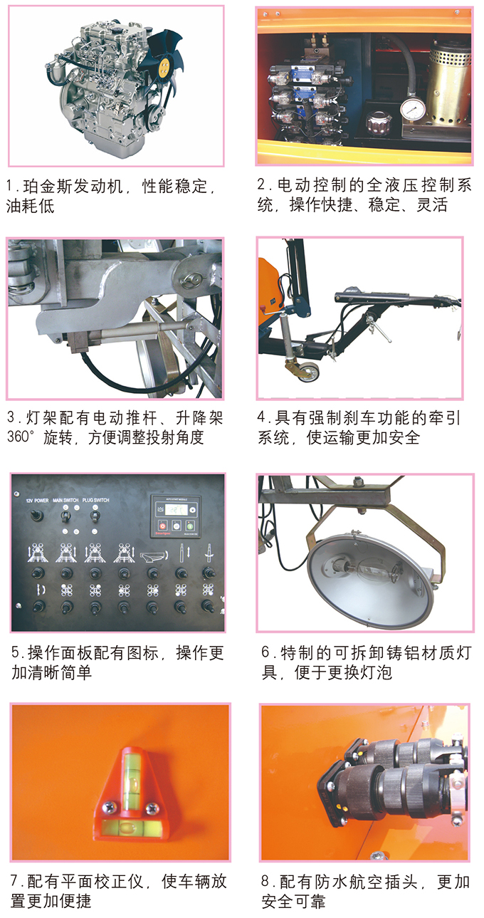 ga黄金甲体育GNZM63C液压升降拖车式照明车介绍